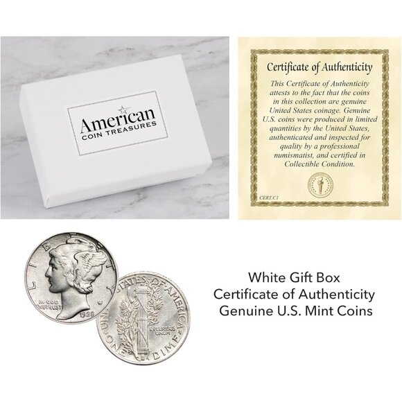 Authentic Silver Mercury Dime Necklace with 18" Silvertone Chain - Perfect Gift! - Picture 7 of 8